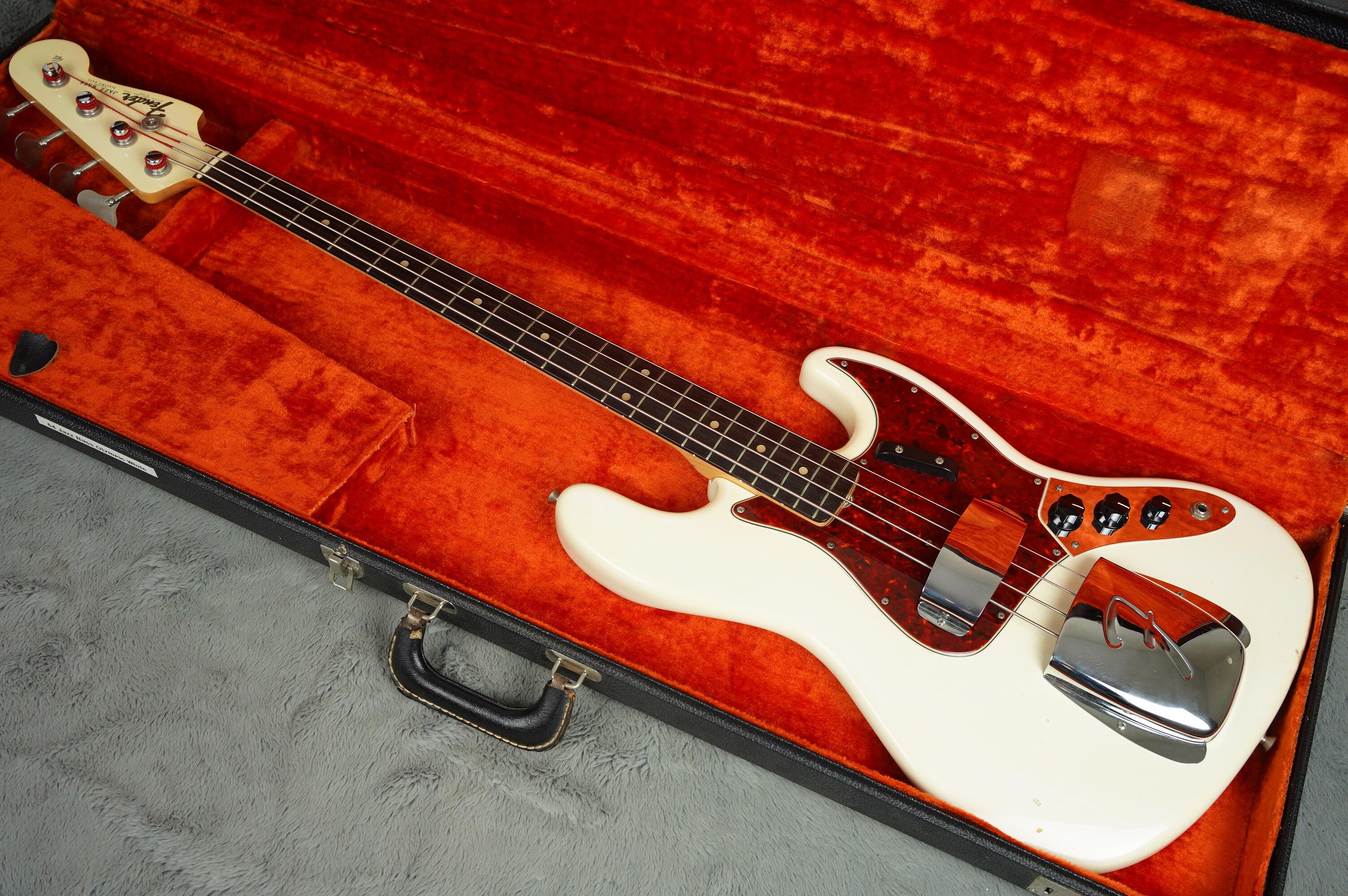 1964 Fender Jazz Bass Olympic White near MINT + OHSC - Image 4