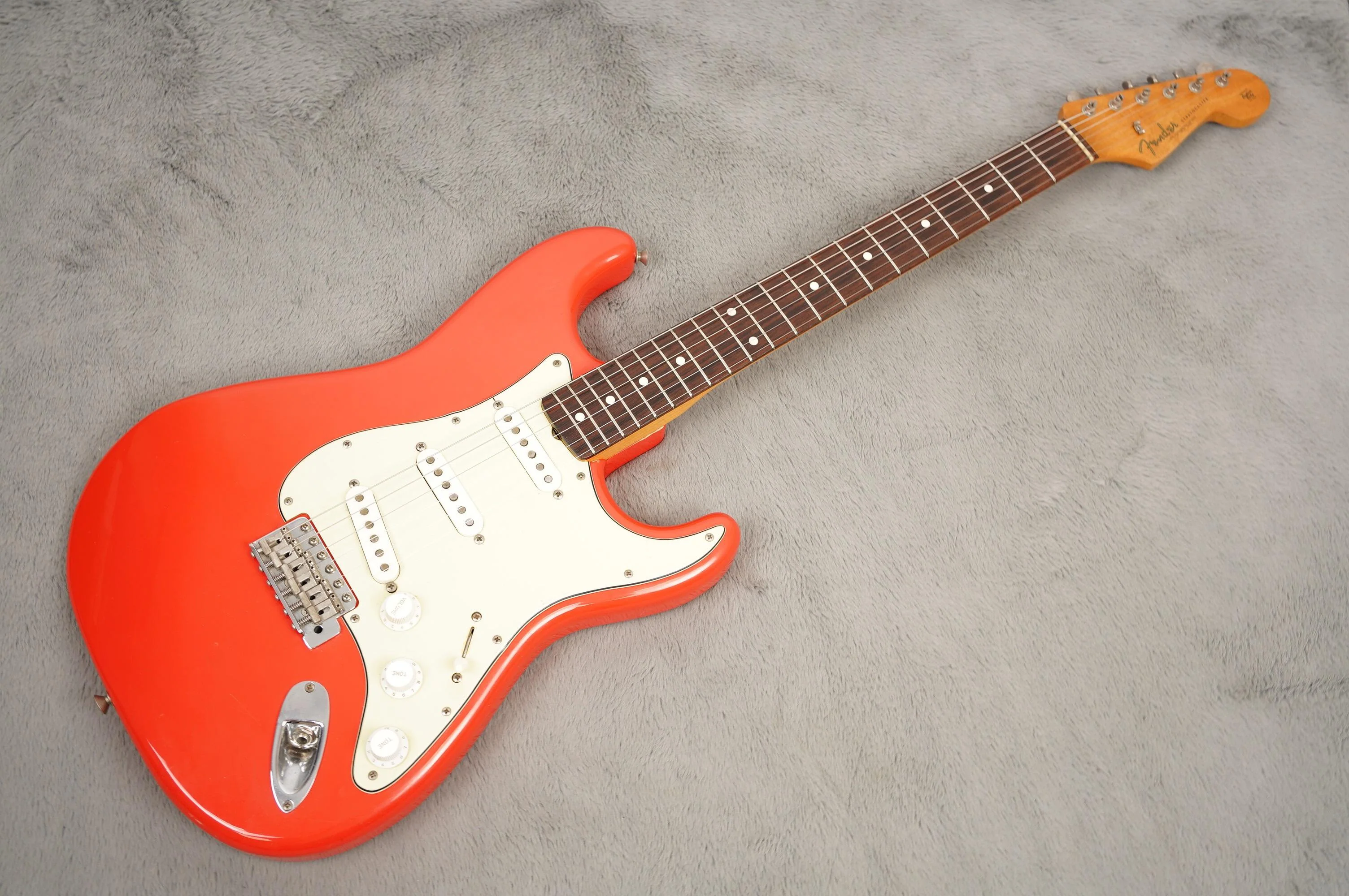 1983 Fender JV Squier Stratocaster, Fiesta Red + HSC - Image 2